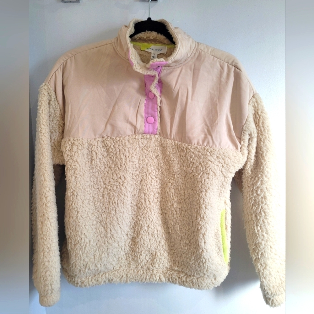Women's cream Sherpa with pockets- S